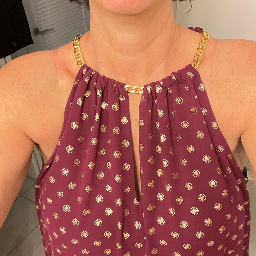 Michael Kors women Halter top size L, NEW Color Burgundy - Picture 2 of 11